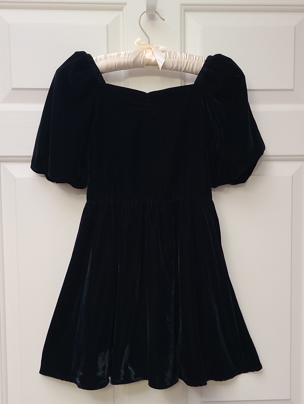 Janie and Jack Black Velvet Puffed Sleeve Party Dress